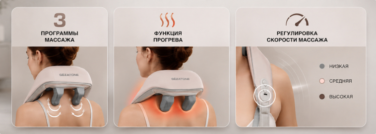 Режимы работы массажера Gezatone